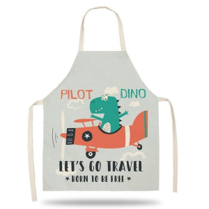 Dino Airplane Kids Kitchen Apron