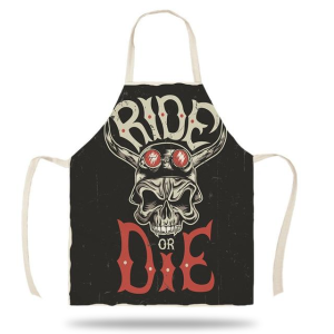 Skull Motorcycle Kitchen Apron